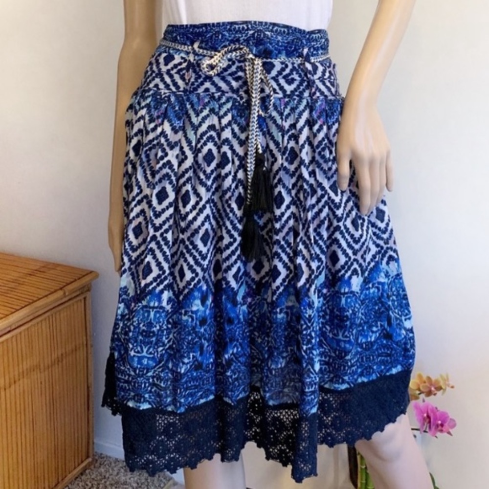 Mixed Nouveau Blue & White Skirt